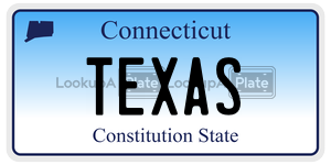 TEXAS  license plate in CT
