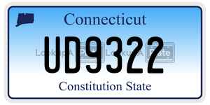 UD9322 license plate in Connecticut