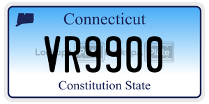 VR9900 license plate in Connecticut