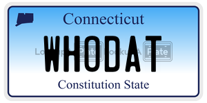 WHODAT license plate in Connecticut