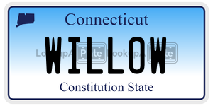 WILLOW license plate in Connecticut