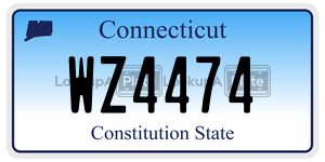 WZ4474 license plate in Connecticut