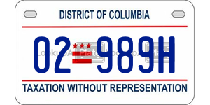 02989H  license plate in DC