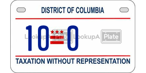 100  license plate in DC