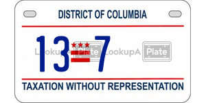 137  license plate in DC