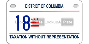18  license plate in DC
