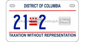 212  license plate in DC