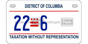 226  license plate in DC