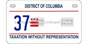 37  license plate in DC