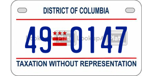 490147  license plate in DC