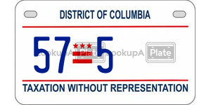 575  license plate in DC