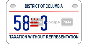 583  license plate in DC