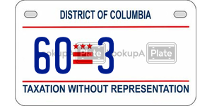 603  license plate in DC