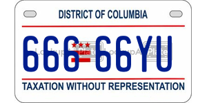 66666YU  license plate in DC