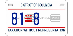818  license plate in DC