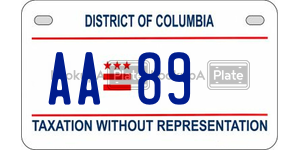 AA89  license plate in DC