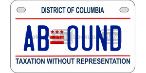 ABOUND  license plate in DC