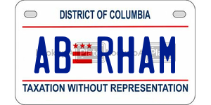 ABRHAM  license plate in DC