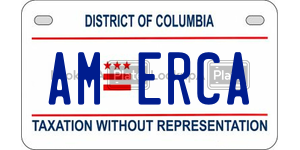 AMERCA  license plate in DC