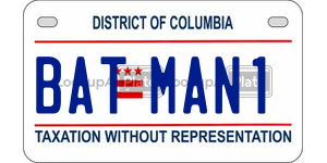 BATMAN1 license plate in District of Columbia