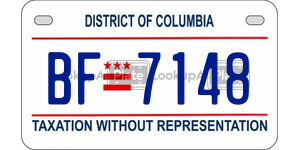BF7148 license plate in District of Columbia