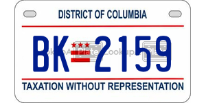 BK2159  license plate in DC