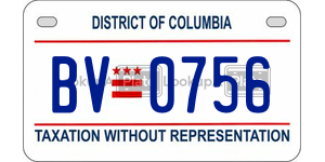 BV0756  license plate in DC