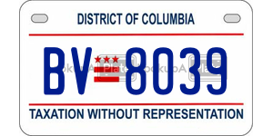 BV8039  license plate in DC