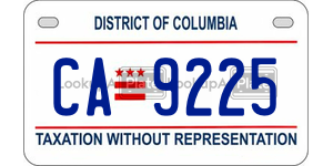 CA9225  license plate in DC