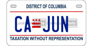 CAJUN  license plate in DC