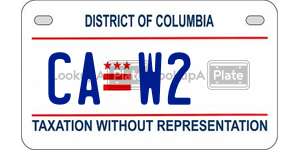 CAW2  license plate in DC