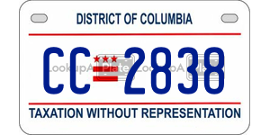 CC2838  license plate in DC