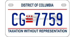 CG7759  license plate in DC