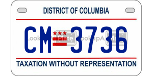 CM3736  license plate in DC