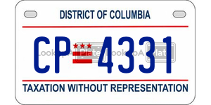 CP4331  license plate in DC