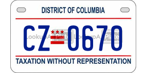 CZ0670  license plate in DC