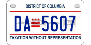 DA5607  license plate in DC
