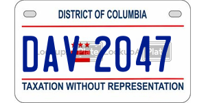 DAV2047  license plate in DC