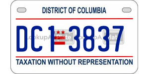 DC13837  license plate in DC