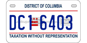 DC16403  license plate in DC