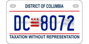 DC8072  license plate in DC
