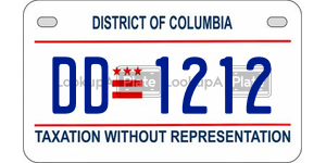 DD1212  license plate in DC