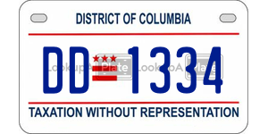 DD1334  license plate in DC