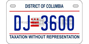 DJ3600  license plate in DC