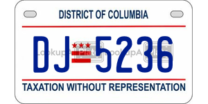 DJ5236  license plate in DC