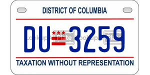 DU3259  license plate in DC