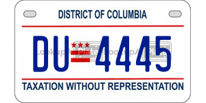 DU4445  license plate in DC