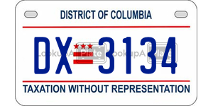 DX3134  license plate in DC