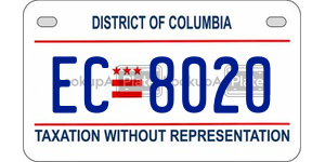 EC8020  license plate in DC