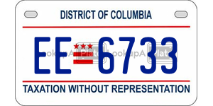EE6733  license plate in DC